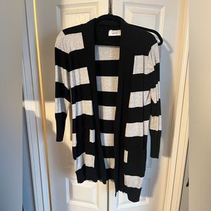 Black and white striped Cardigan